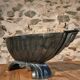 French Art Deco cast iron enamel planter – 1920s–1930s