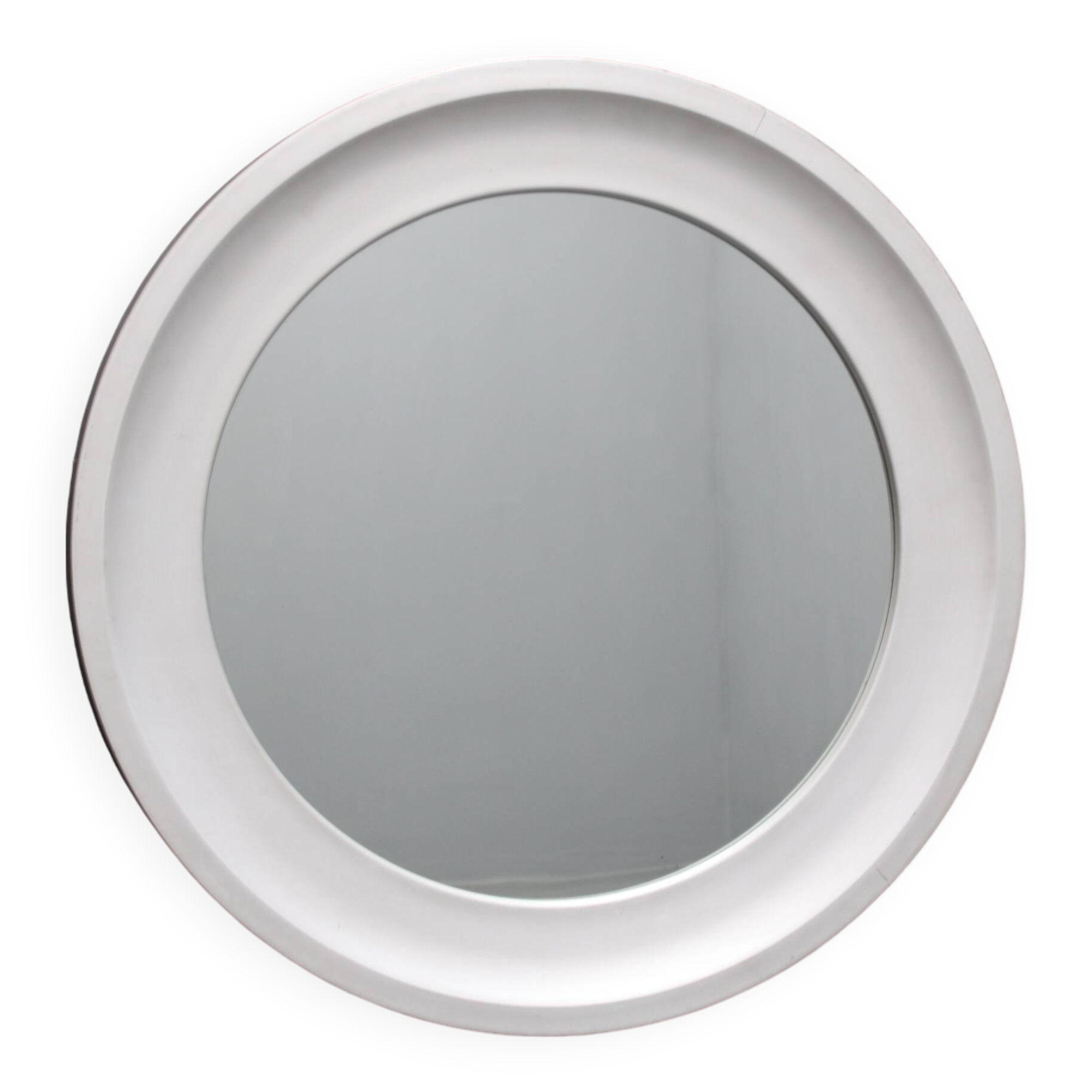 1970s Italian Round Aluminium Mirror