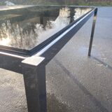 Dining table in unemployment and smoked glass 70'