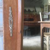 Beveled oak mirror