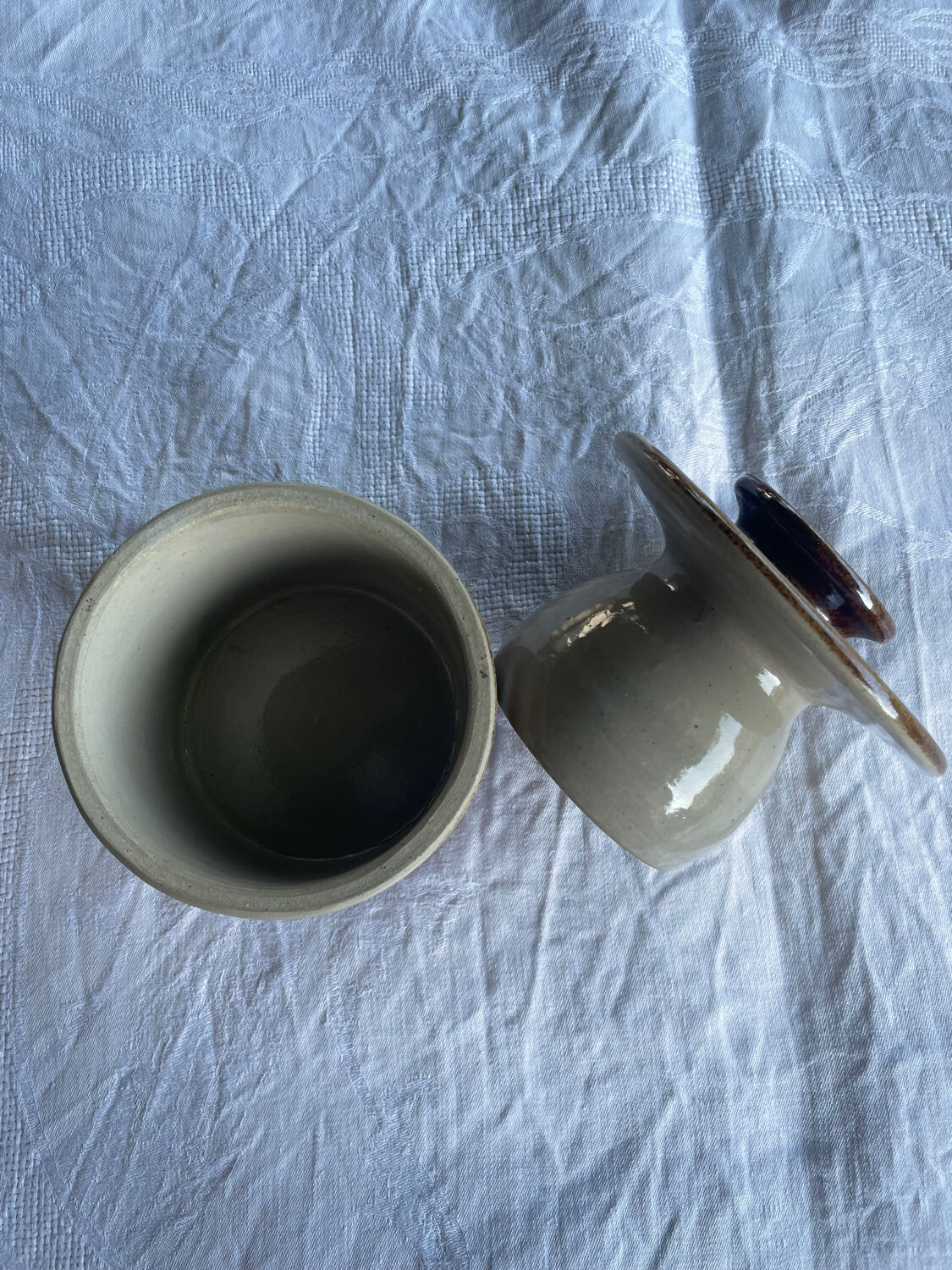 Vintage grès du berry butter dish