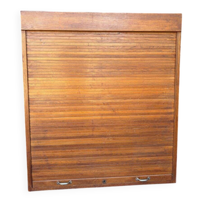 Classeur en bois vintage / armoire à volet roulant / étagère