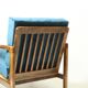 Vintage armchair navy blue velvet Mid century modern design by Zenon Bączyk 1965
