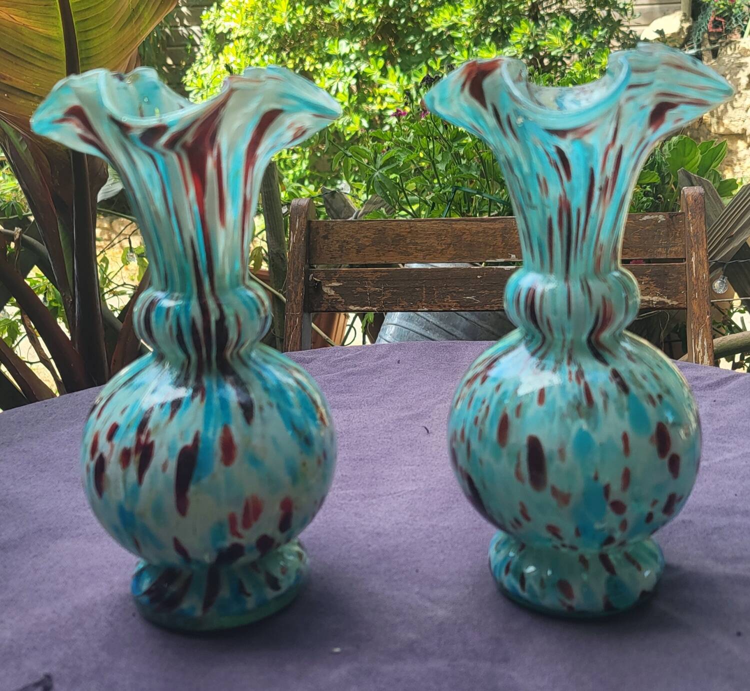 Paire de vases modèle Pervenche  Legras