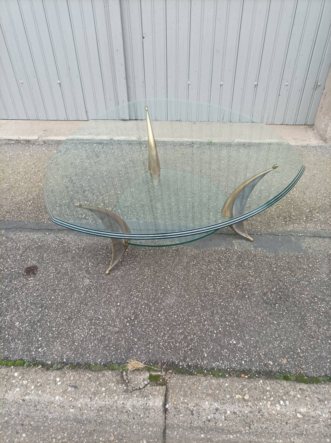 Bronze and glass coffee table