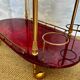 Cherry-red bar cart by Aldo Tura, Italy, 1960s, Hollywood Regency