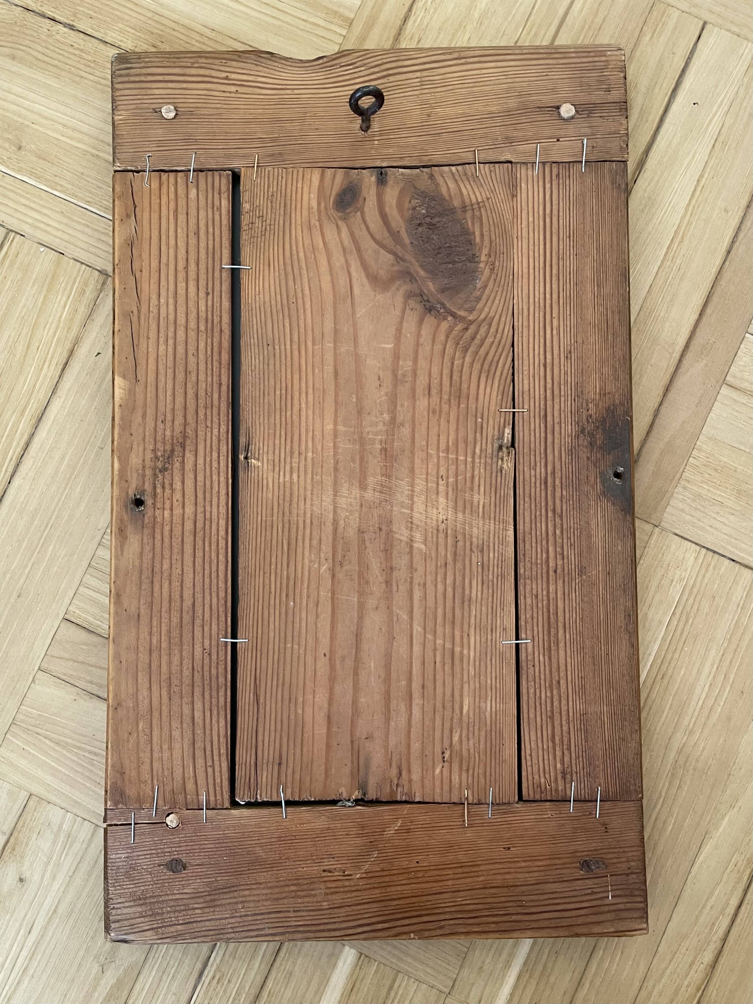 Antique pine mirror 22x34cm