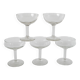 Magnificent set of 5 blown glass champagne glasses, early 20th century