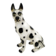 Large black and white ceramic dog (H 46 cm)