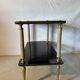 Vintage trolley on wheels, black wood and brass uprights