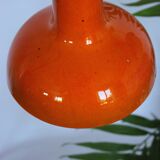 Rare pair of Orange enamelled ceramic hanging