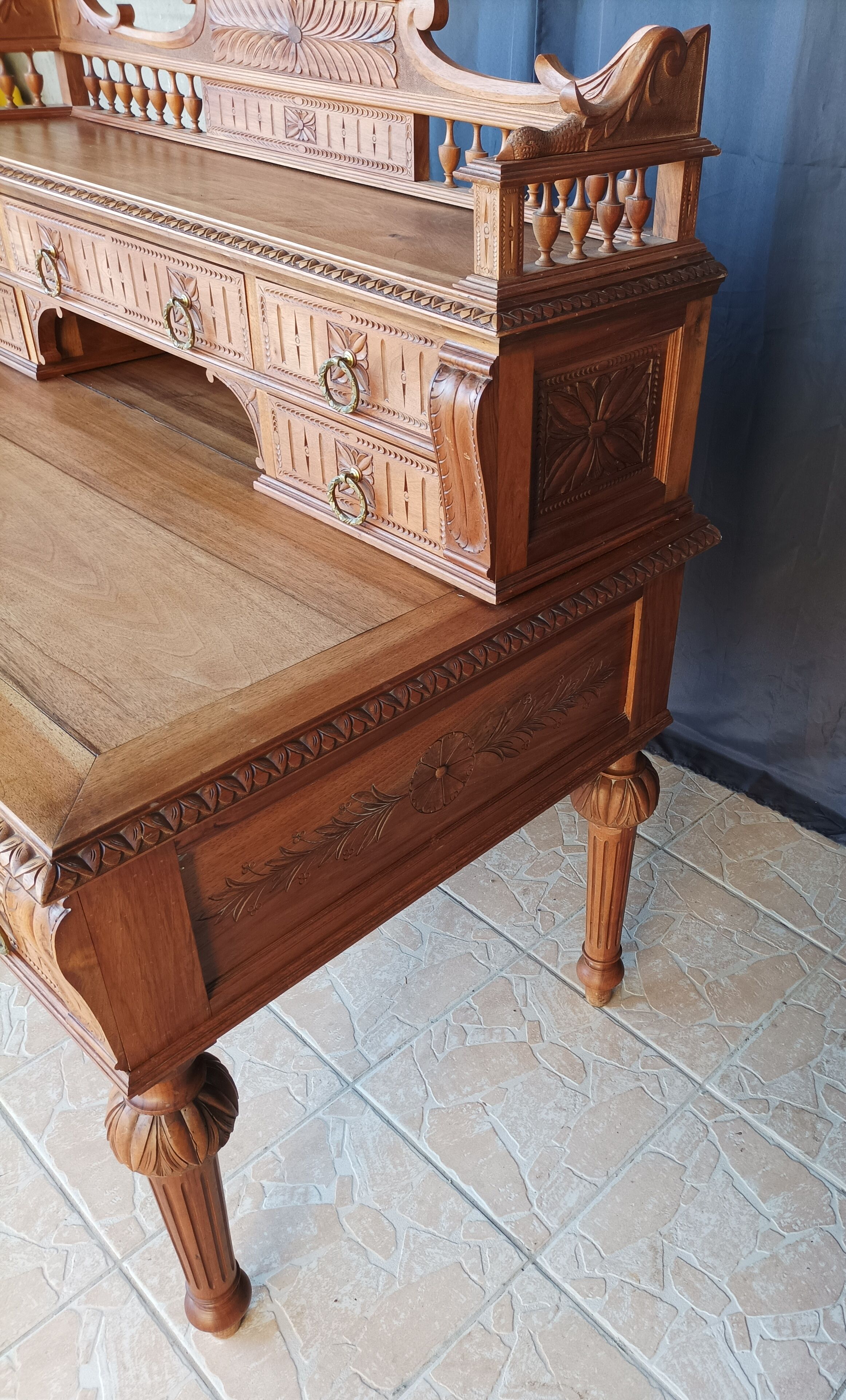 Louis XVI style walnut desk