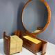 Art Deco vanity with stool, walnut, Czechoslovakia, 1930s