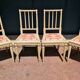 Set of 4 Louis XVI style chairs - In gray lacquered wood