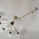 Chandelier vintage Stilnovo des années 60 en laiton et verre, 6xE14.