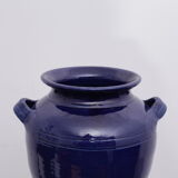 Blue terracotta pot vase 2 anses