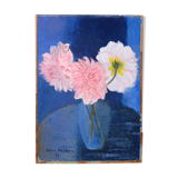 Old paint by Pierre Pelloux (1903-1975) - bunch of Dahlia