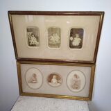 Paire de cadres photographies anciennes