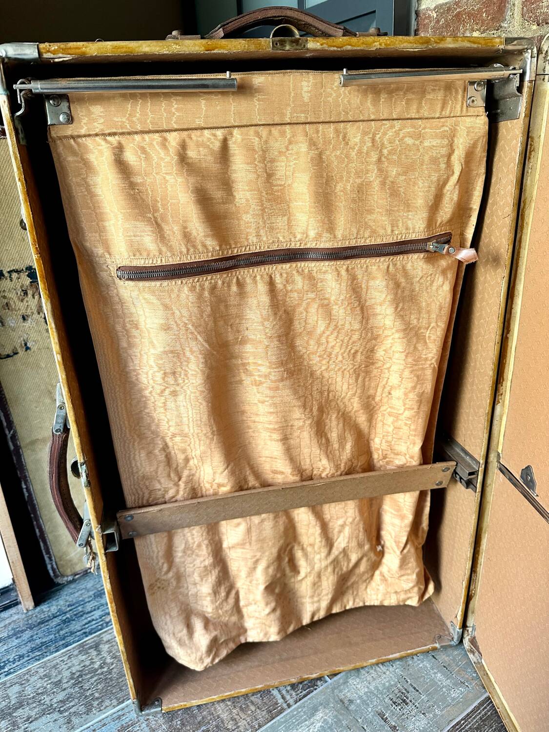 Antique cabin trunk in vellum