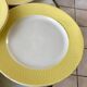 set of 6 flat plates Moulin des Loups textured canary yellow 50s