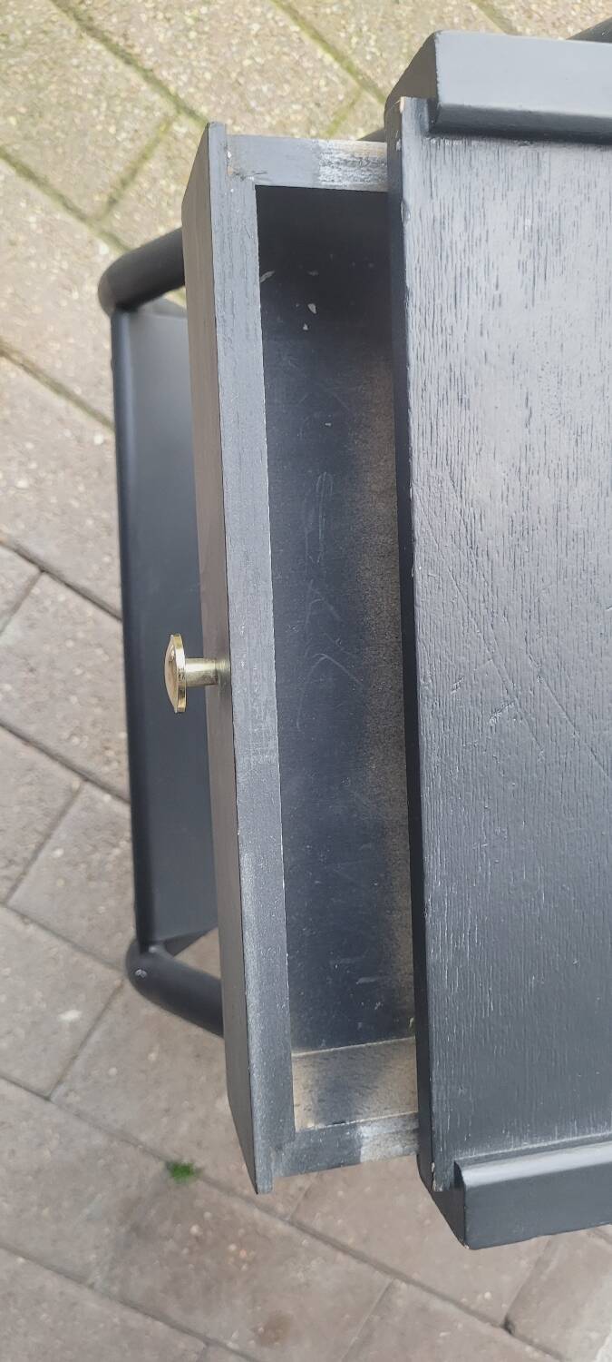 50s boarding school bedside table