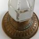 Copper ceiling light with frosted glass globe