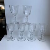 Set of 6 molded glass wine glasses, 20-30s