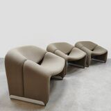 Set of 3 vintage Dutch design groovy chairs F598 'Wabi sabi'