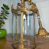 Old lantern glass and metal suspension