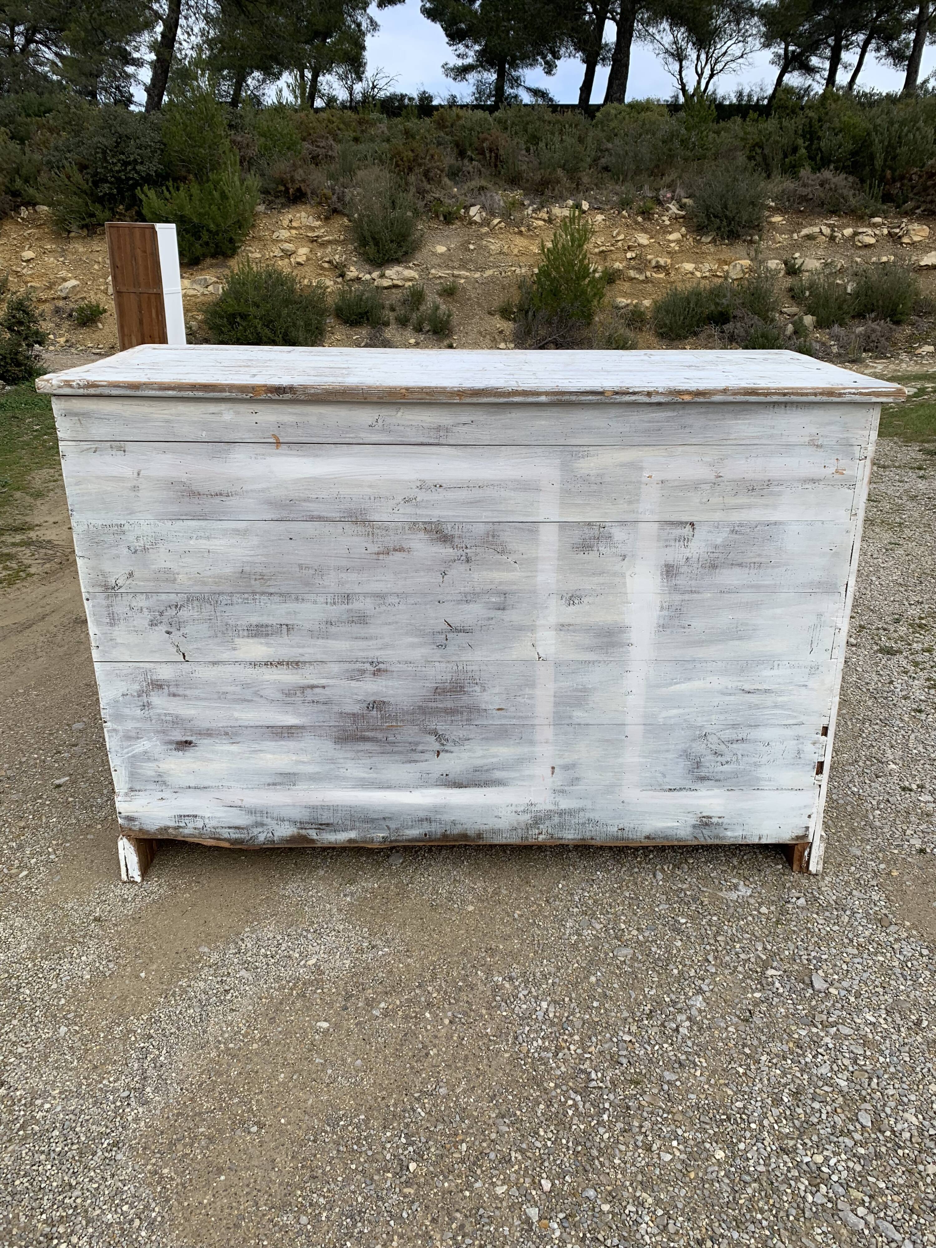 White patinated wooden craft