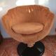 Fauteuil boule  en tissu orange, années 1970