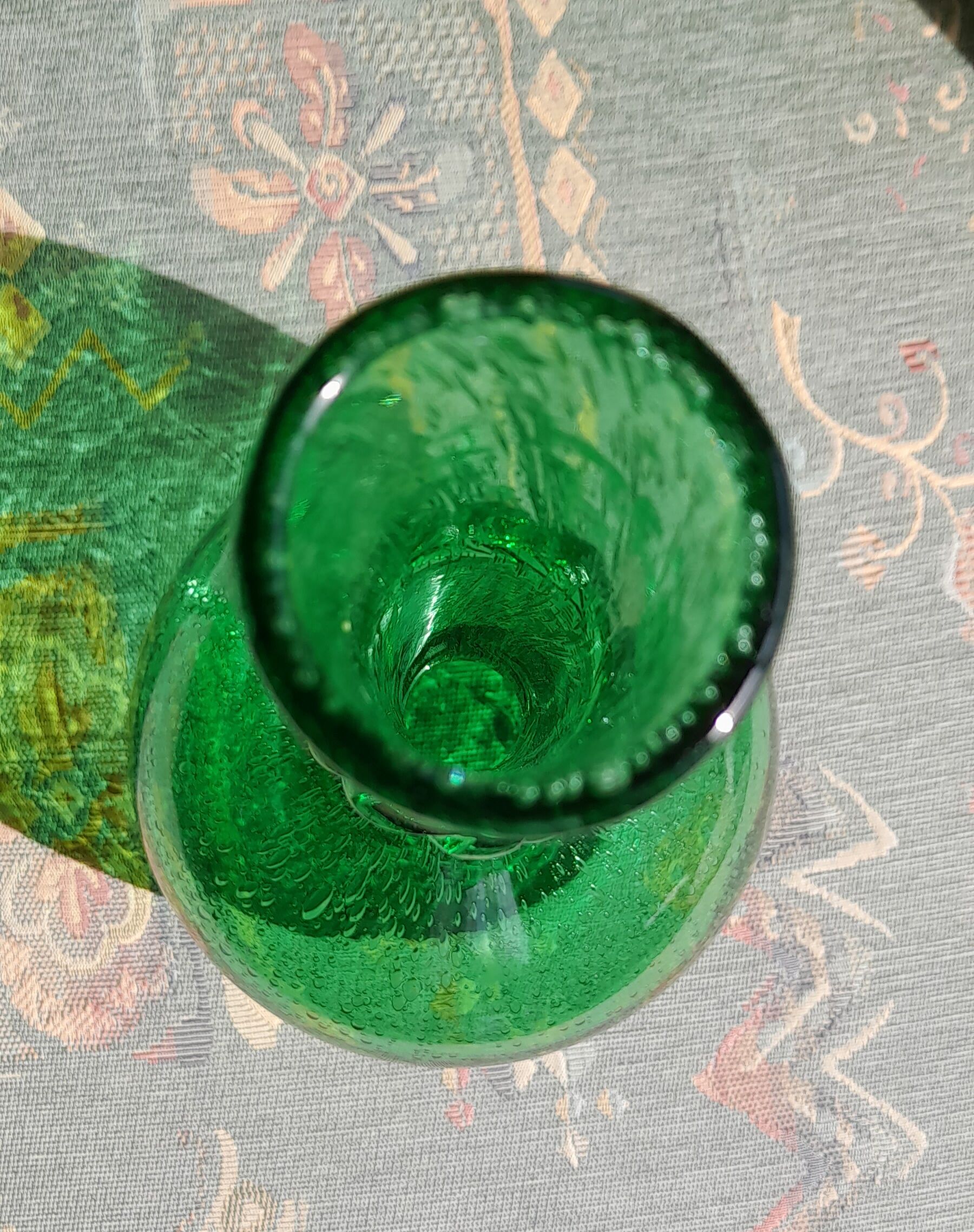 Green vase, biot 60s blown glass