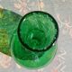 Vase vert verre soufflé Biot  années 60