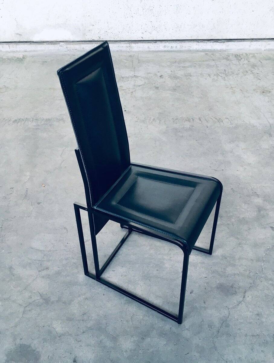 Postmodern architectural dining chairs, Italy, 1980s, set of 10