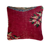 Vintage Turkish hand knotted cushion cover, 45 x 45 cm