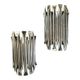 Raak 'concorde' pair of wall lights, 'organ tube' type in brushed aluminium, ca 1970