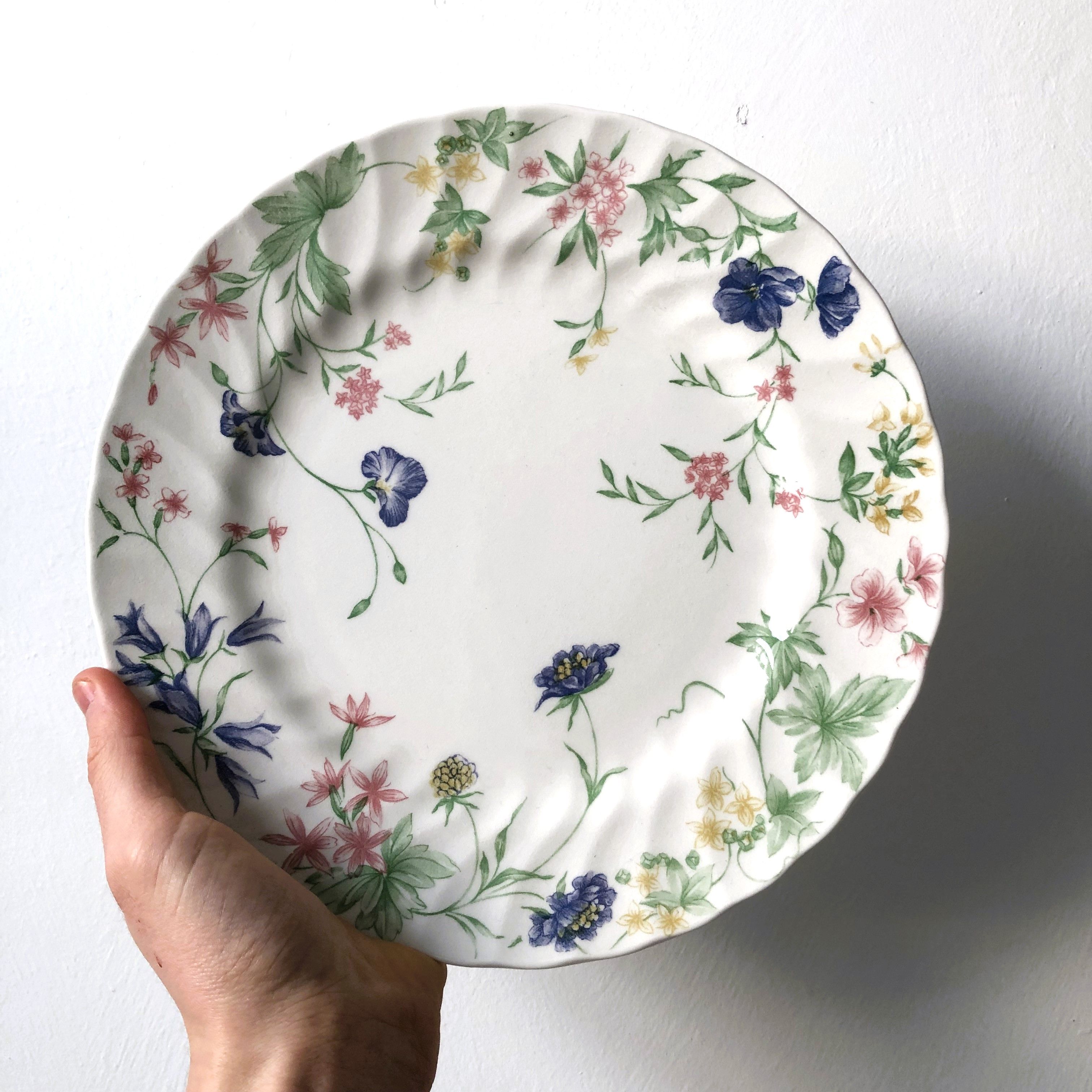 Crown Clarence vintage porcelain floral plates, made in England