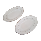 Lot of 2 porcelain ravines Kronester Bavaria white and silver led