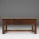 Antique Spanish console table in oak wood, with 2 large drawers from the 18th century.