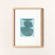 Painting on paper • turquoise blue m720 • signed eawy