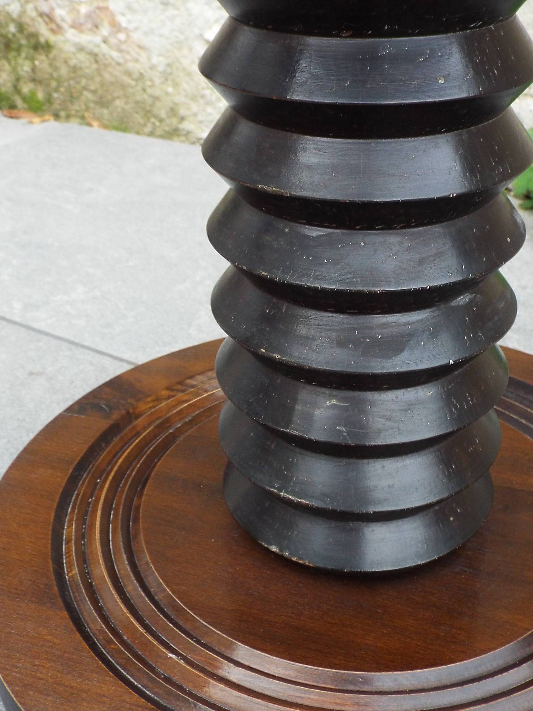 Round side table in turned wood