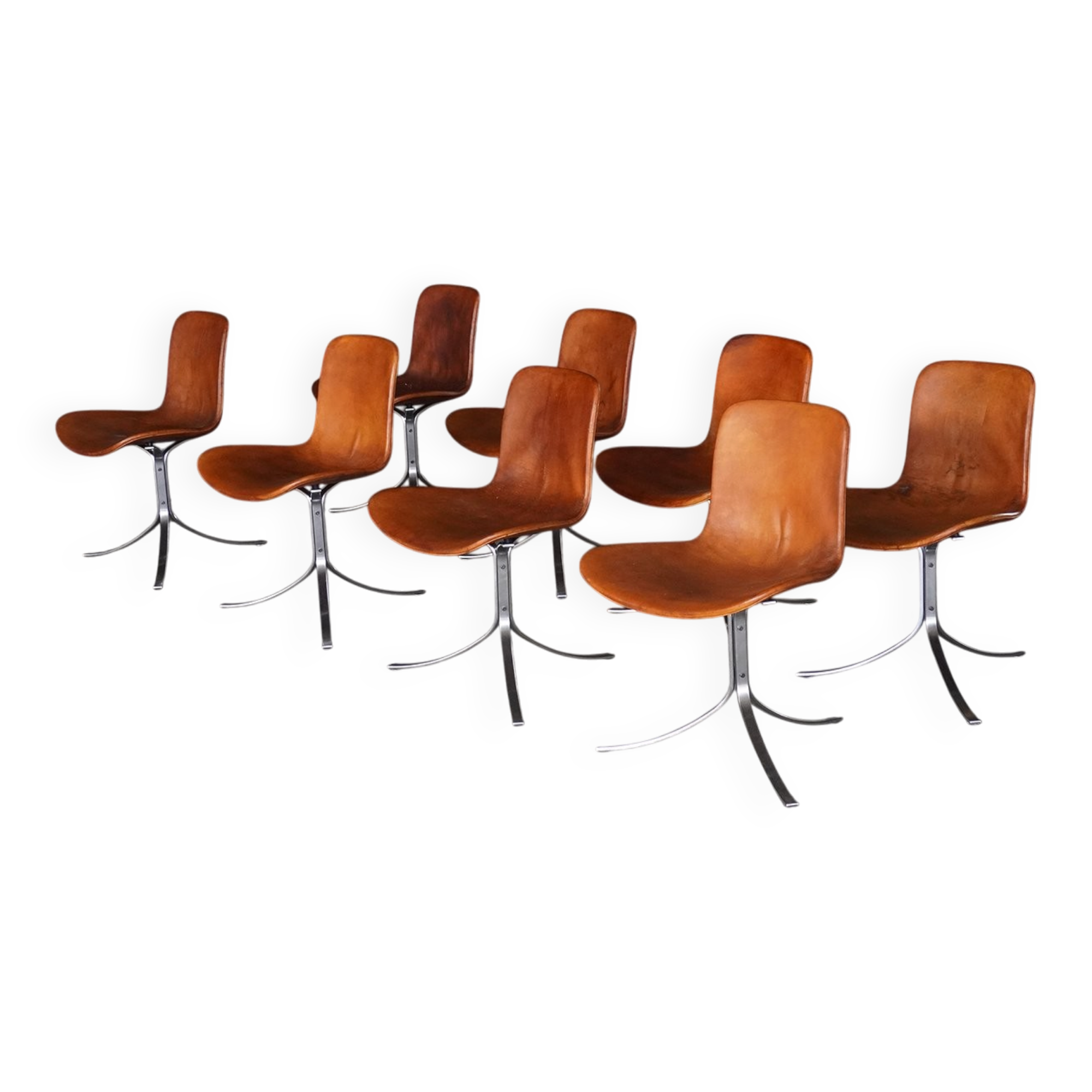 PK9 Dining Chairs by Poul Kjærholm for E. Kold Christensen, Denmark, 1960s, Set of 8