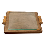 Wooden and bamboo glazed tray