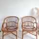 Paire de fauteuils en rotin vintage circa années 70
