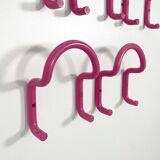 Set of 5 pink "taka" coat hooks by Cesare Rota Nodari for Acerbis, 1960