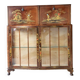 Cocktail bar furniture Tunbridge of London in brown and yellow wood, hand-painted, 1950s.