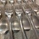 12 silver-plated dessert forks by Christofle Cluny, 17.1cm