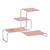 Étagère en acier chromé et bois laqué Bauhaus, années 1930