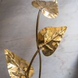Rhubarb leaf brass floor lamp, Italy, 1970s