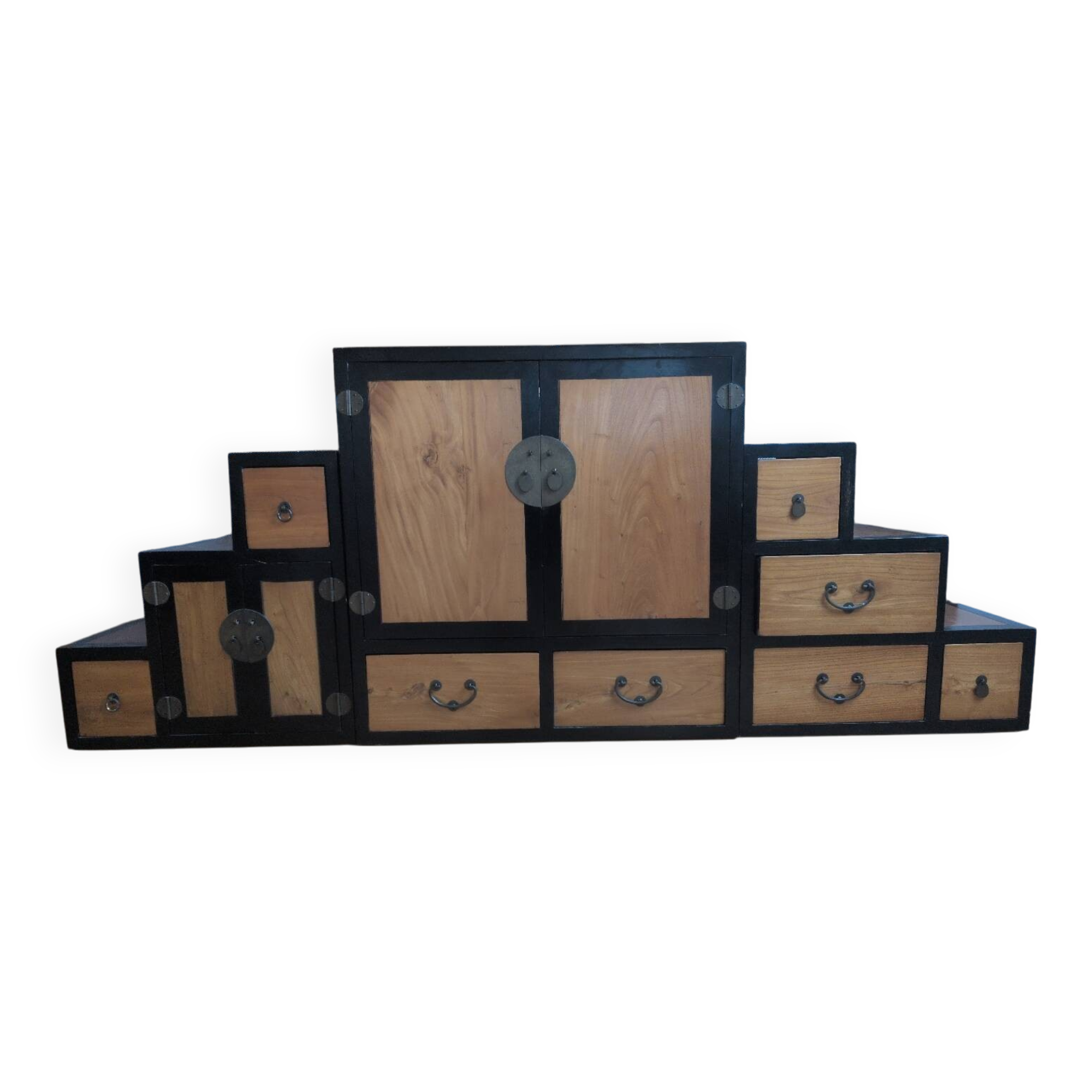 Japanese stair furniture "Kaidan Tansu" – 3 modules – Double-sided